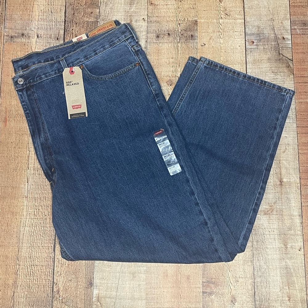 Levi's Men's 550 Relaxed Fit Tapered Leg 100% Cotton Denim Blue Jeans 54x32